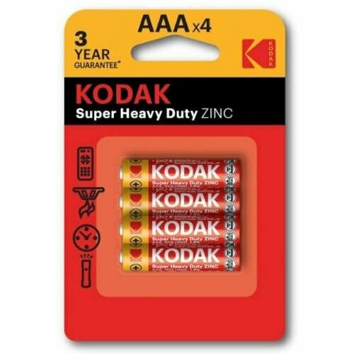 Pilhas 1.5V R03 / AAA -Kodak Super Heavy Duty Zinc [4 unid.]