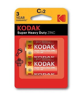 Pilhas 1.5V R14/ C - Kodak Super Heavy Duty Zinc [2 unid.]
