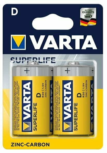 Pilhas 1.5V R20/ D - Varta SuperLife Zinc-Carbon [2 unid.]