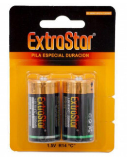 Pilhas 1.5V R14P/ C - ExtraStar Pilha Longa Duração [2 unid.]