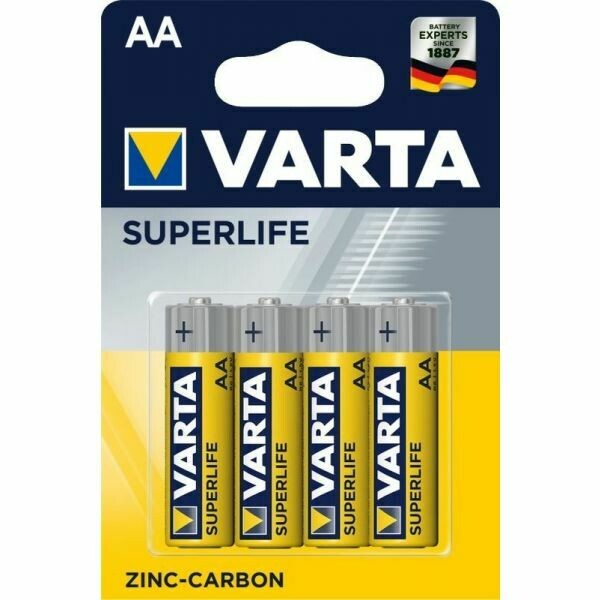 Pilhas 1.5V R6/ AA - Varta SuperLife Zinc-Carbon [4 unid.]