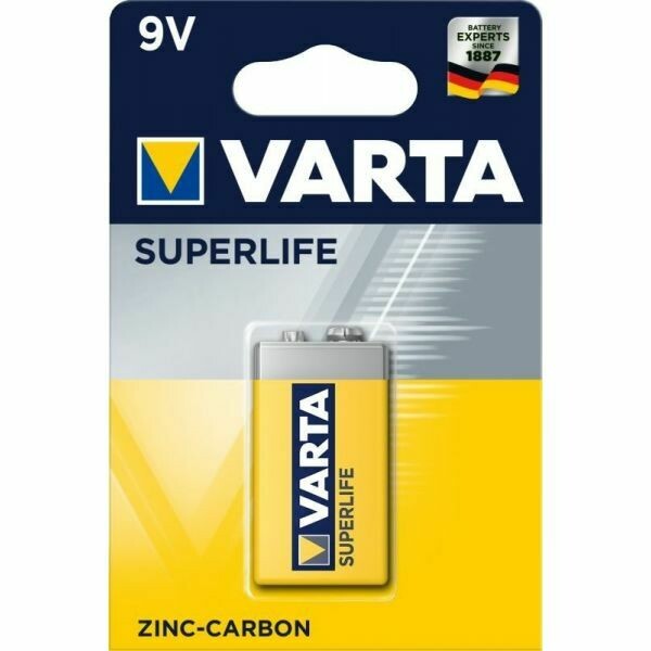 Bateria 9V 6F22 - Varta SuperLife Zinc-Carbon [1 unid.]