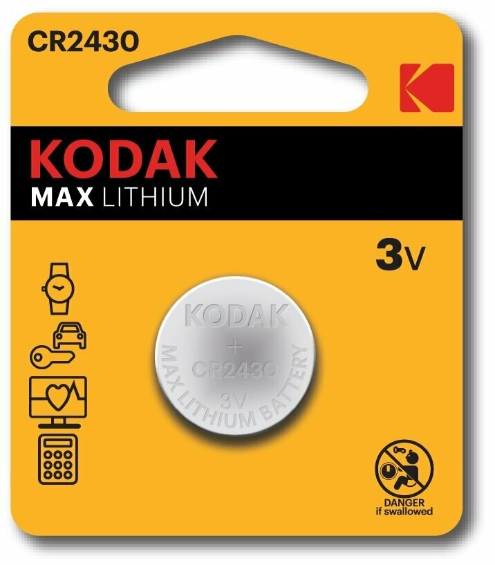 Pilha Lithium CR2430 3V - Kodak Max Lithium [1 unid.]