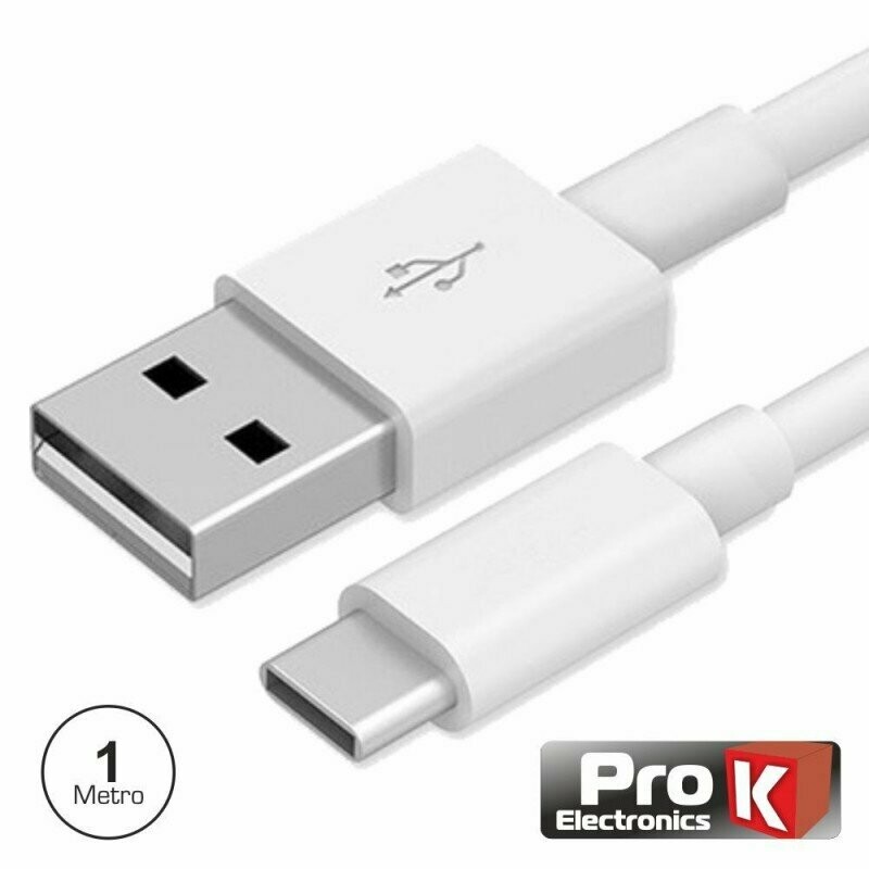 Cabo USB-C  2.0 Macho/ USB-A Macho 1 metro - Pro K - Branco