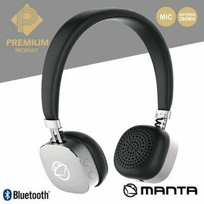 Auscultadores Bluetooth s/ fios Stereo - Manta Diamond Premium HDP9004 - Preto