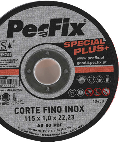 Disco Corte Fino Inox Special - 125x1,0 - PECFIX (unidade)