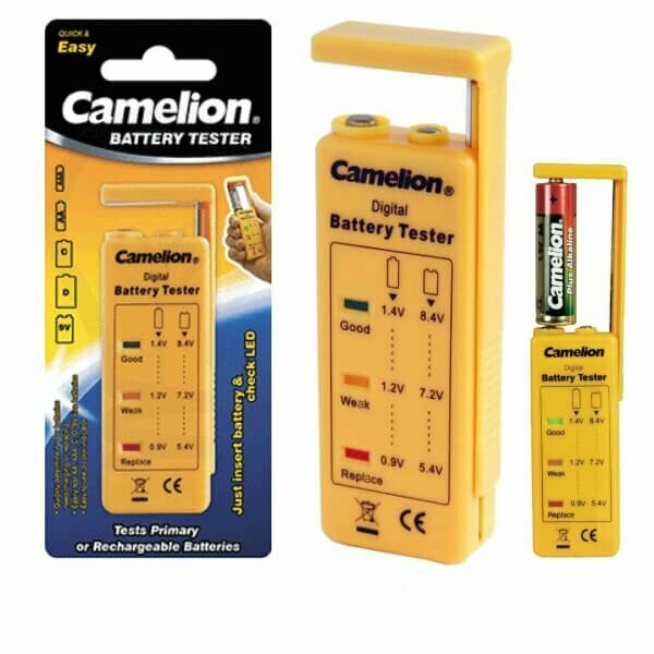 Testador de Baterias Universal AA/AAA/C/D/9V - Camelion