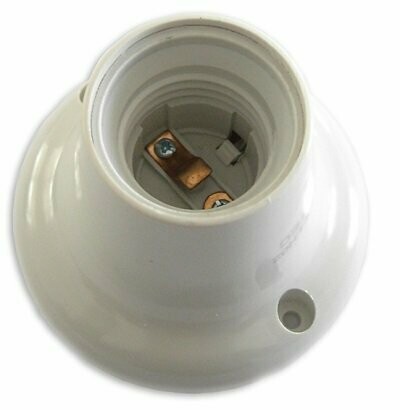 SUPORTE DE LAMPADA E27 C/ BASE PC DIREITO (BRANCO)