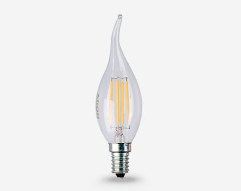 Lâmpada Chama Tip Filamentos, E14, 4W, 3000K Cristal - 035043FCT - ARON LIGHT Lâmpada Chama Tip Filamentos, E14, 4W, 3000K Cristal - 035043FCT - ARON LIGHT
