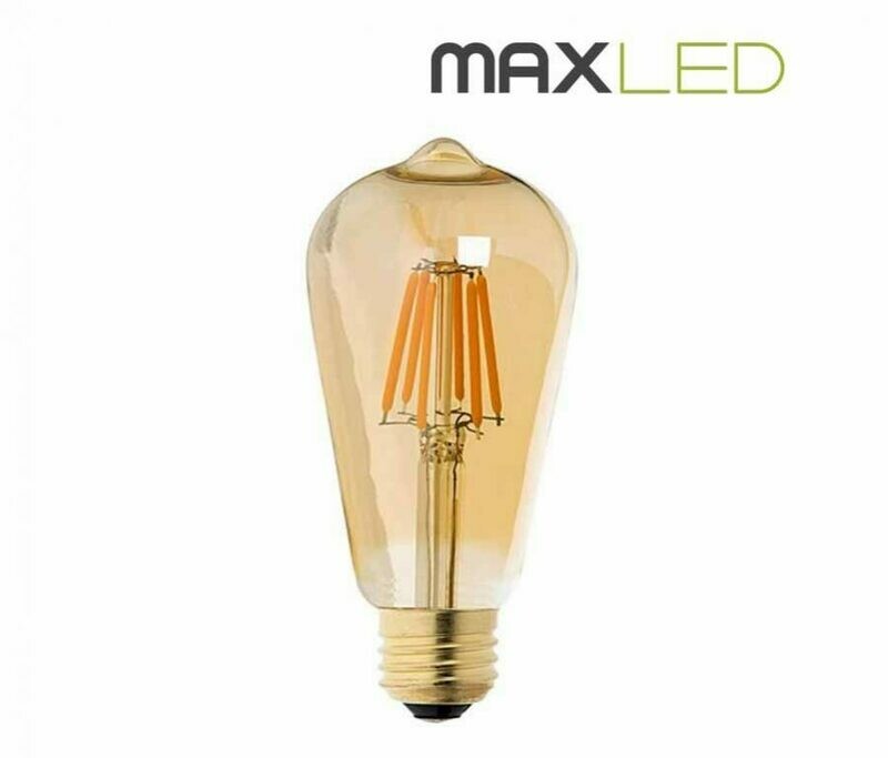 Lâmpada Filamento LED ST64, 8W, 2700K, E27 - MAX LED