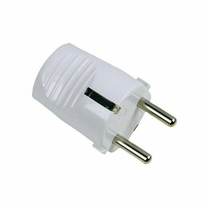 Ficha Schuko Macho c/Saída Direta, Branca - CYLLUX