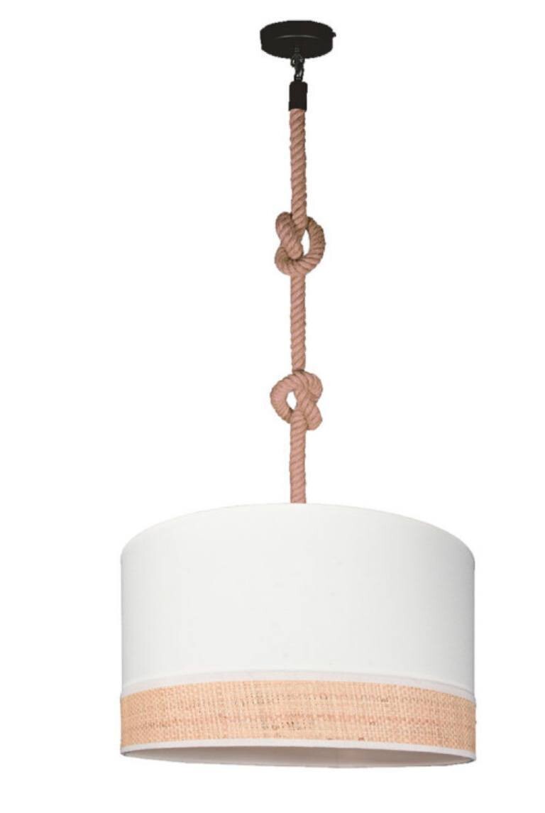 CANDEEIRO SUSPENSO CAMBOYA CRUDO E RAFIA, 1XE27