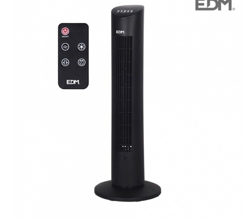 Ventoinha Torre, com comando, 60W, em Preto