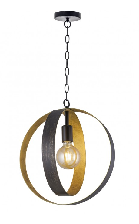 CANDEEIRO SUSPENSO ELINA PRETO E DOURADO 1X60W E-27 CANDEEIRO SUSPENSO ELINA PRETO E DOURADO 1X60W E-27