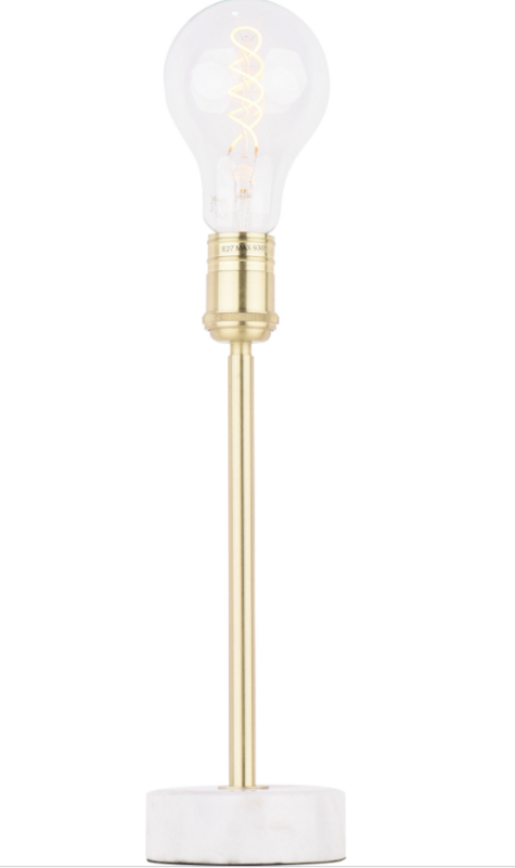 CANDEEIRO DE MESA BERLIN LATÃO E BRANCO 1X60W