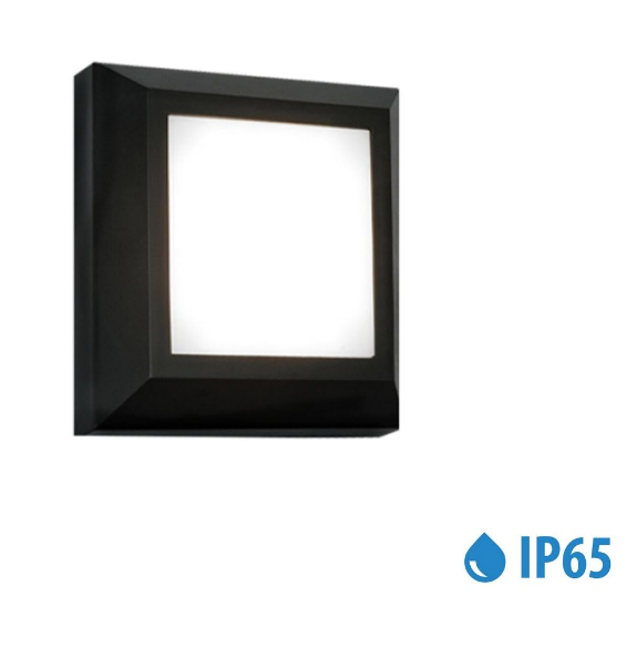 APLIQUE DE MURO MAXLED PRETO 3.8W IP65