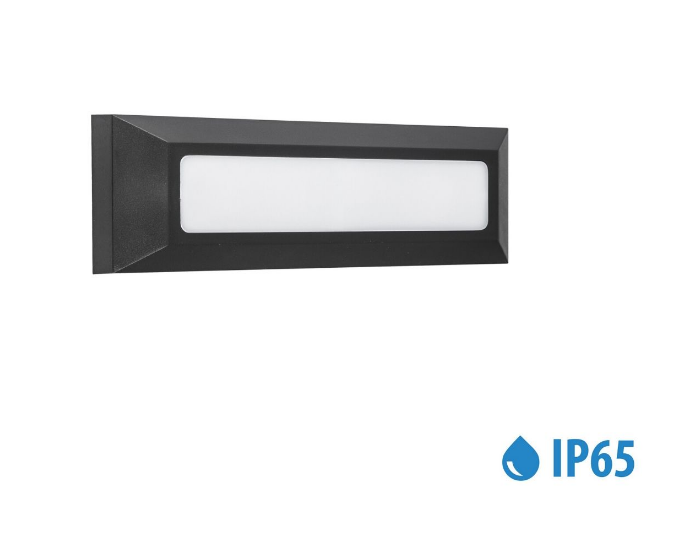 APLIQUE MURO MAXLED PRETO 3.8W IP65