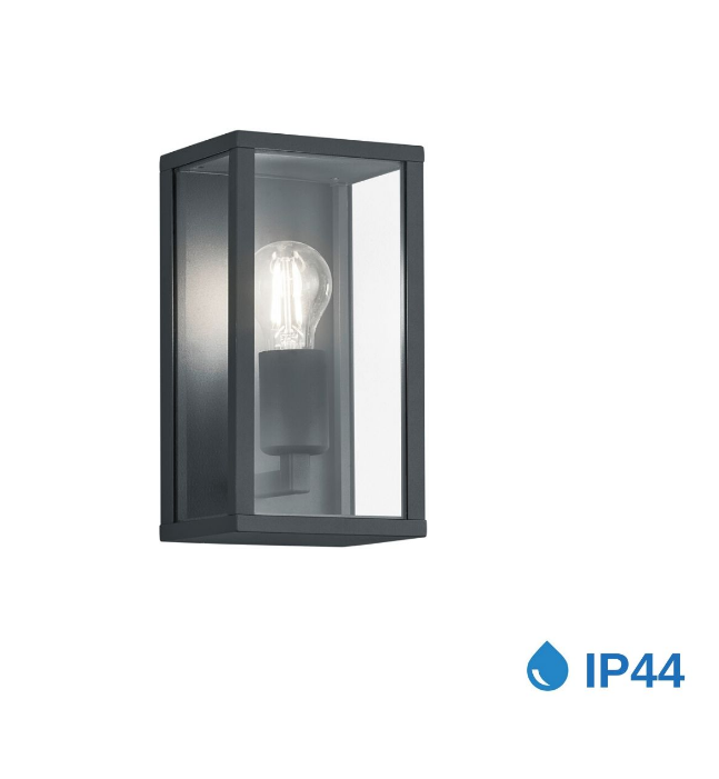 APLIQUE DE PAREDE MAXLED PRETO E-27 IP44