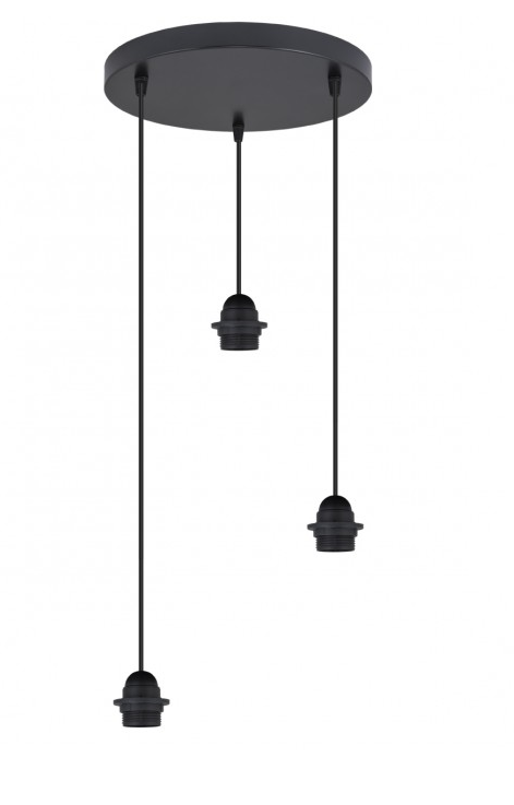 CANDEEIRO SUSPENSO LARRUE BLACK WALL LAMP 3 X 60W E-27