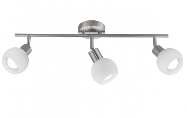 CANDEEIRO DE TETO OPAL NICKEL SATIN STRIP 3 LIGHTS X 40W E-14 CANDEEIRO DE TETO OPAL NICKEL SATIN STRIP 3 LIGHTS X 40W E-14