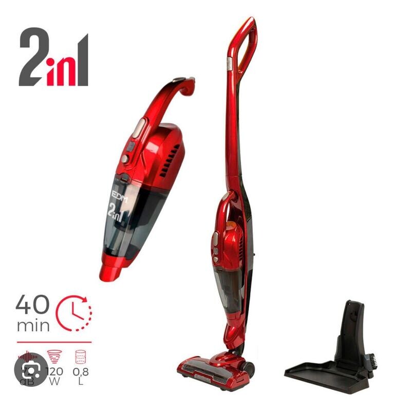 Aspirador Escova Sem Cabo 2 em 1, 120W