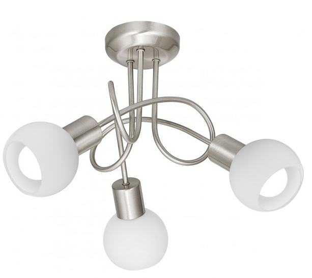 CANDEEIRO DE TETO NÍQUEL OPAL 3L. 3x40W E-14 CANDEEIRO DE TETO NÍQUEL OPAL 3L. 3x40W E-14