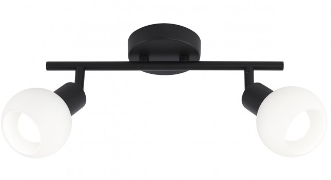 CANDEEIRO DE TETO OPAL PRETO MATE 2 X 40W E-14