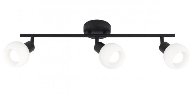 CANDEEIRO DE TETO 3L OPAL PRETO MATE 3 X 40W E-14