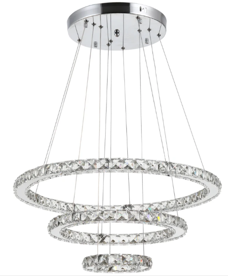 Lustre  Pendente de Cristal Moderno LED 4000K Luz Branca