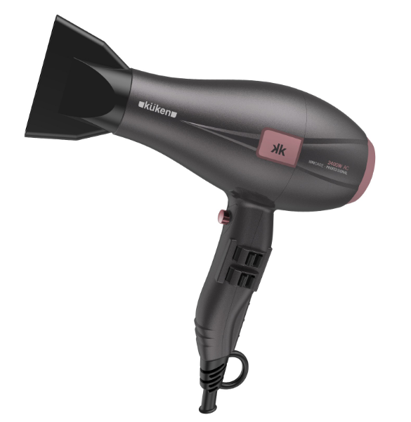 SECADOR IÔNICO PROFISSIONAL 2400W BOTÃO LATERAL CINZA/ROSA