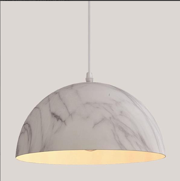 CANDEEIRO SUSPENSO ALTO BAY E27 Φ400X200 BRANCO/MÁRMORE