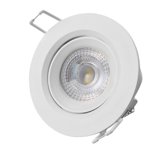 DOWNLIGHT LED REDONDO DE ENCASTRAR 5W ARO BRANCO Ø9cm