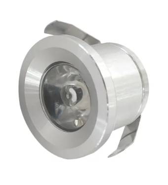 Mini Spot LED Fixo Redondo de Encastrar 1W cromado Mini Spot LED Fixo Redondo de Encastrar 1W cromado