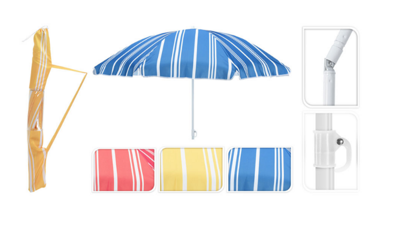 CHAPÉU DE PRAIA ÀS RISCAS 180cm CORES SORTIDAS