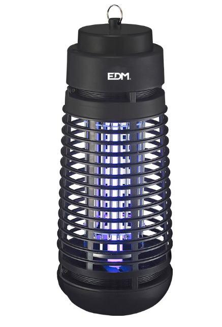 MATA INSETOS ELÉTRICO 1x6W 50m² Ø12x30cm COR PRETO EDM