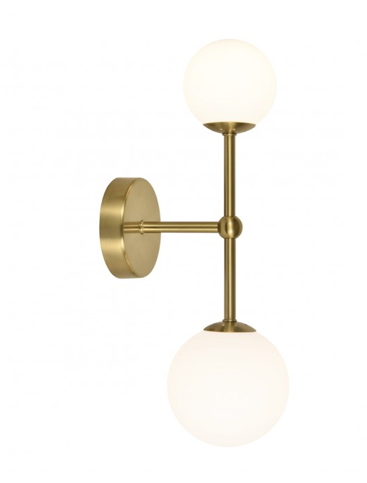 APLIQUE DE PAREDE  2L. COSMICA LATÃO 2 X 28W G-9