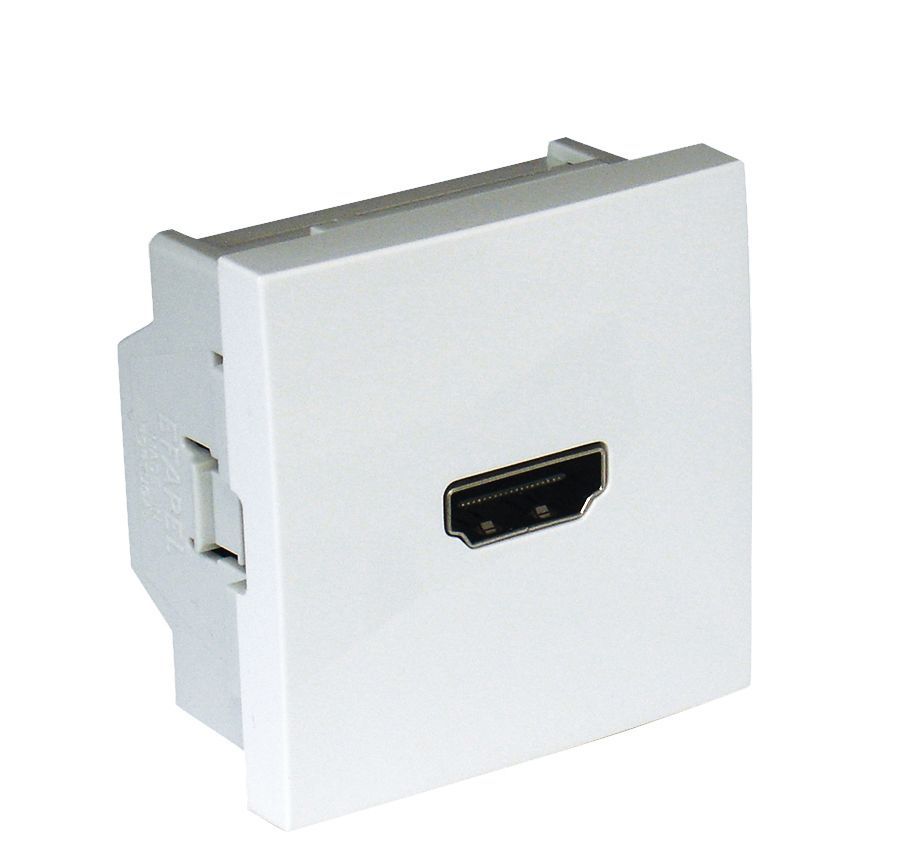 TOMADA HDMI LIGAÇÃO PARAFUSO - 2 MÓD BRANCA