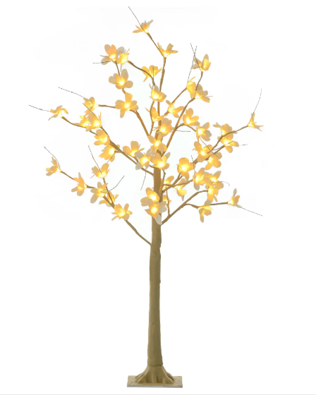 Árvore Cerejeira com 48 Luzes LED IP44 em Branco Quente Ramos Flexíveis 18x18x120cm