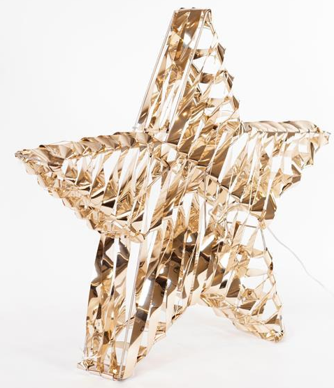 ESTRELA DOURADA ILUMINADA 40cm, 40 LED
