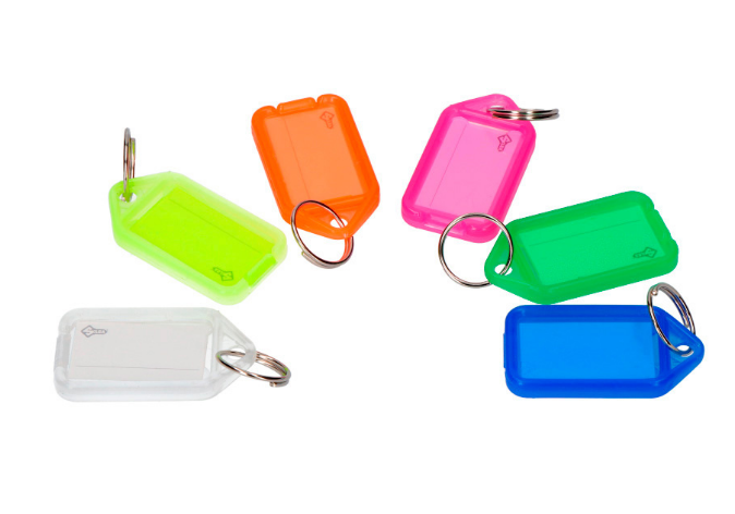CHAVEIRO IDENTIFICADOR DE PLASTICO MEDIO COM ANEL E ETIQUETA SORTIDO SILCA CORES / MODELOS DIVERSOS