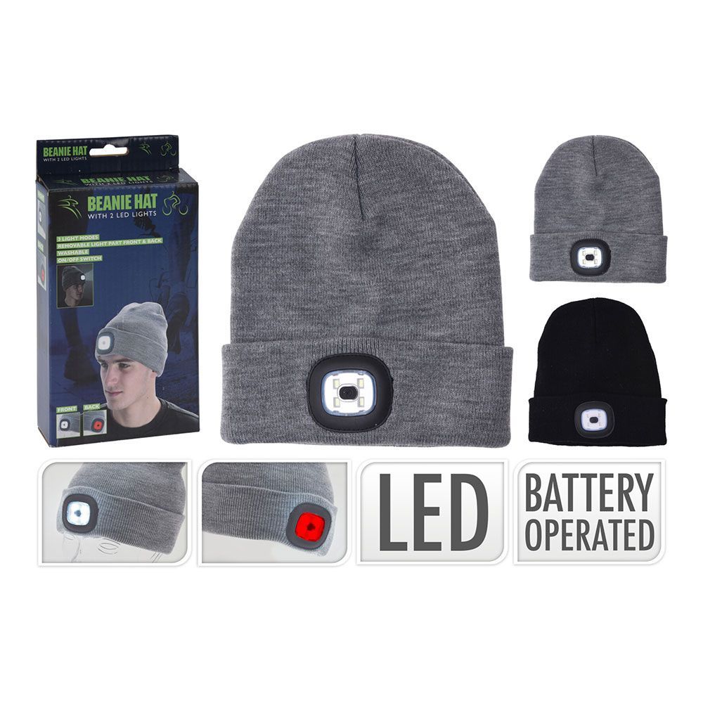 GORRO COM LUZES LED CORES SORTIDAS 60LM