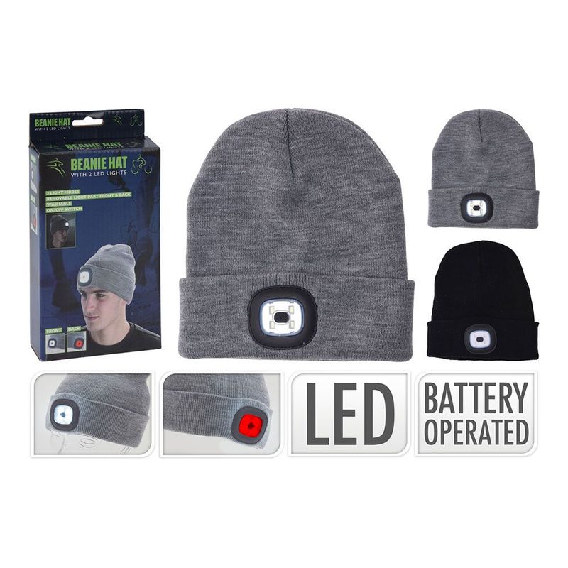 GORRO COM LUZES LED CORES SORTIDAS 60LM