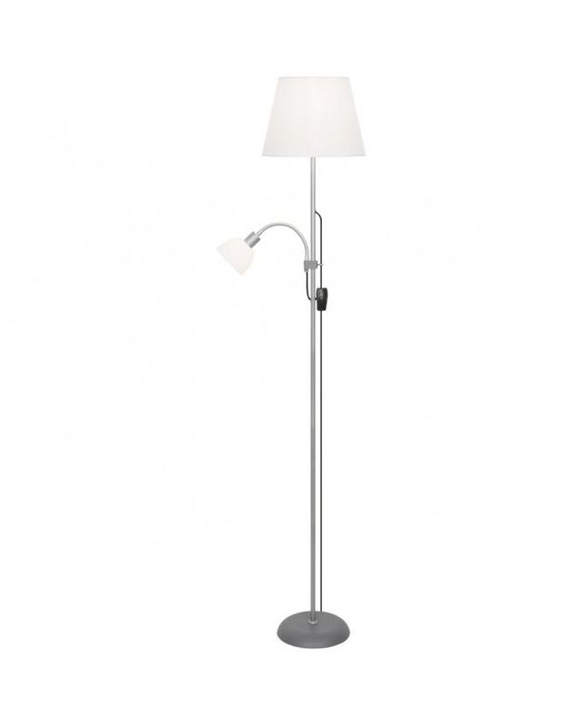 CANDEEIRO DE PÉ SILVER LIVING LAMP FOOT LAMP 1 X 60W E-27 + 1 X 40W E-14