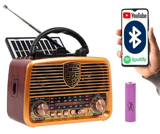 Rádio Portátil Analógico Retro RA10 Bluetooth AM/FM - BLOW