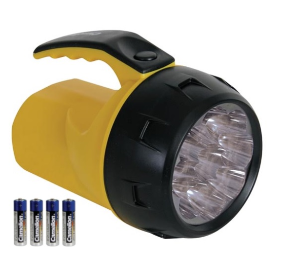 Lanterna 9 LEDs Potentes c/ 4 Pilhas Incluídas - PEREL EFL07