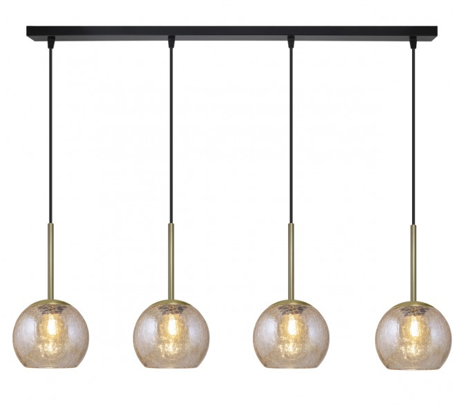 CANDEEIRO 4L. COPO PRETO-ÂMBAR 4 X 60W E-27