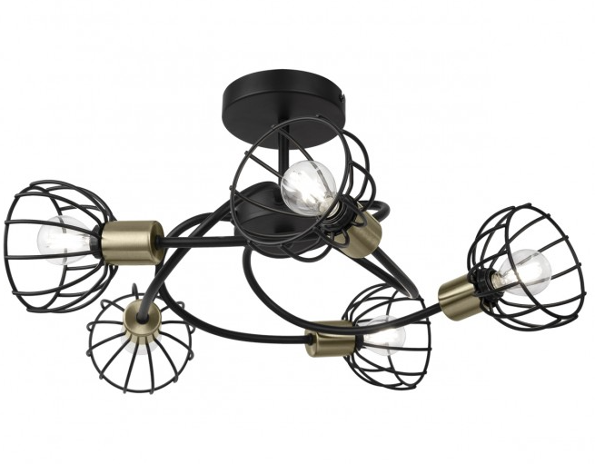 CANDEEIRO PRETO FOSCO LÂMPADA 5 X 40W E-14 CANDEEIRO PRETO FOSCO LÂMPADA 5 X 40W E-14