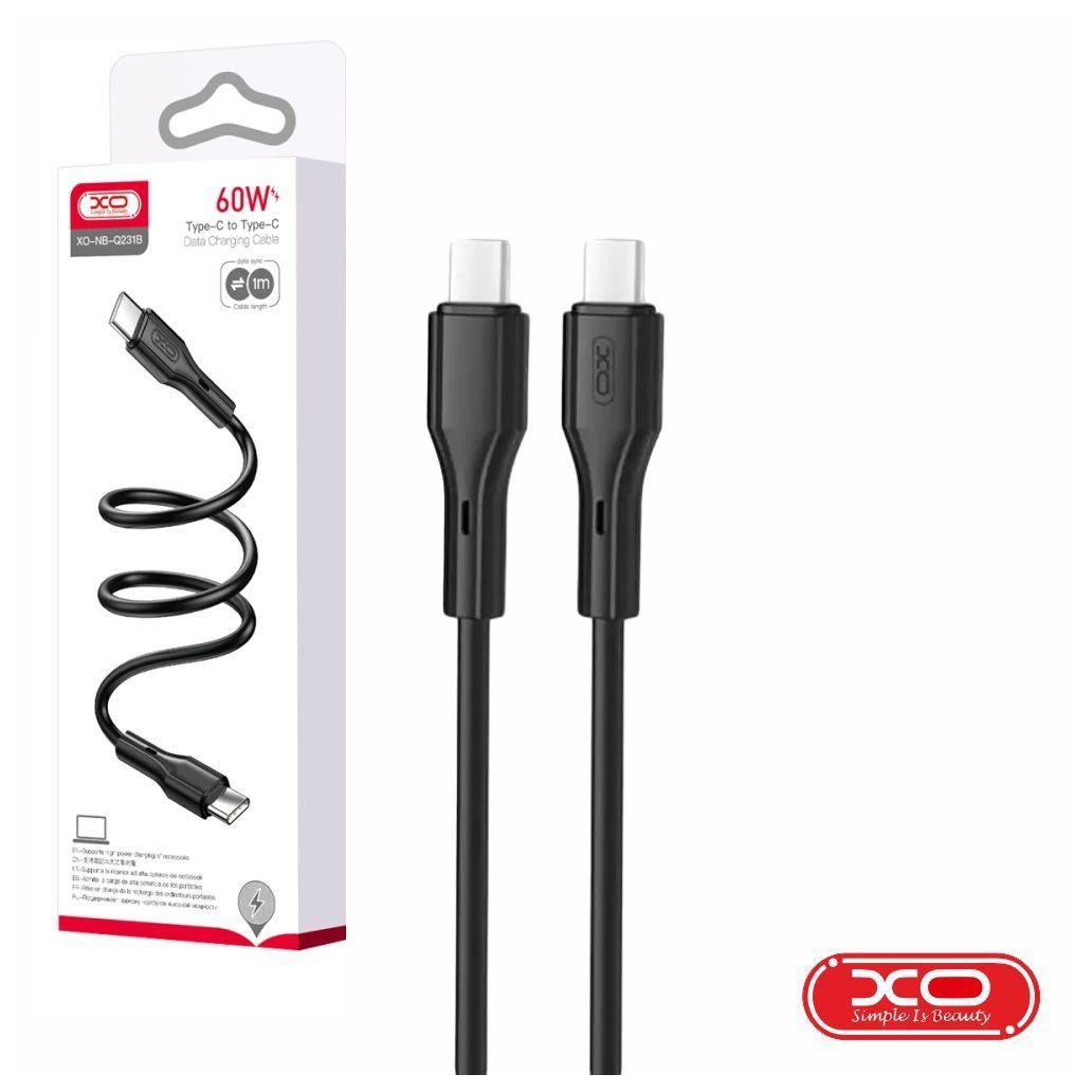 Cabo USB-C Macho / USB-C Macho PD 60W 1m Preto XO