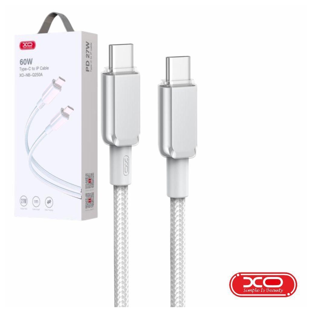 Cabo USB-C Macho / USB-C Macho PD 60W 1m Branco XO