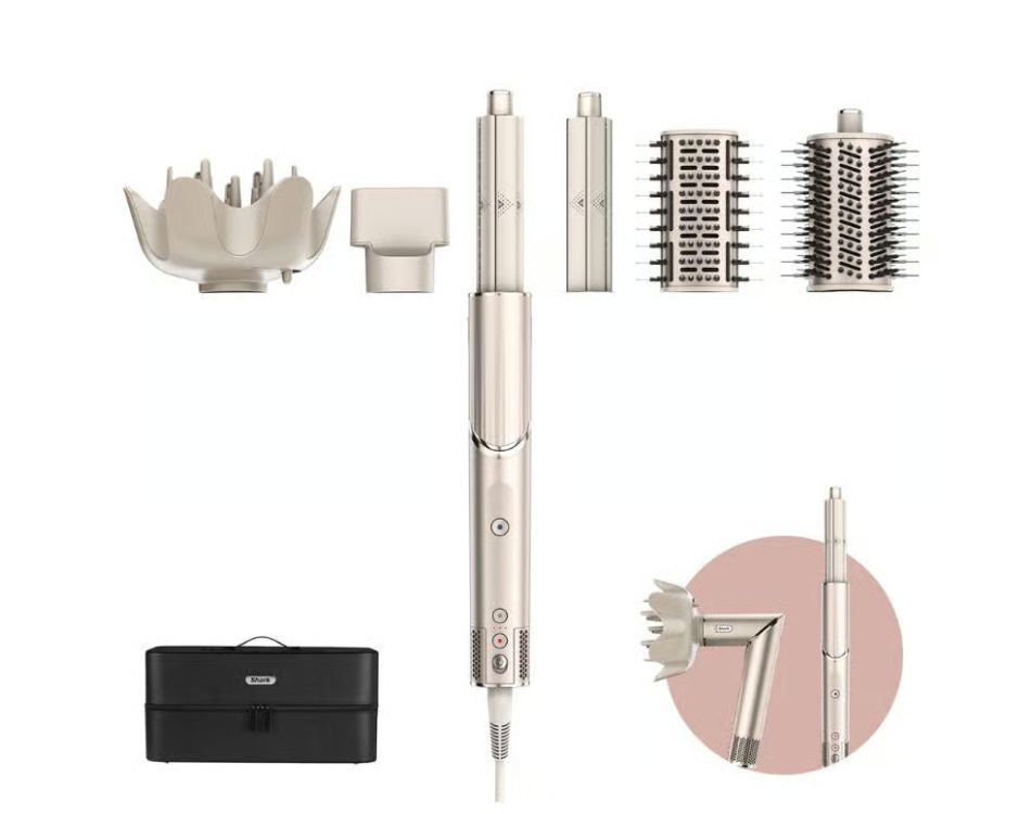 MODELADOR/SECADOR DE CABELO, 5 EM 1, FLEXSTYLE, 1400W, BRANCO/DOURADO- SHARK